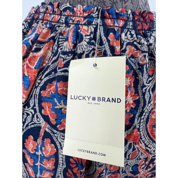 Lucky Brand women's plus boho 3/4sleeve top blouse blue and orange NWT sz 1x - Picture 7 of 7